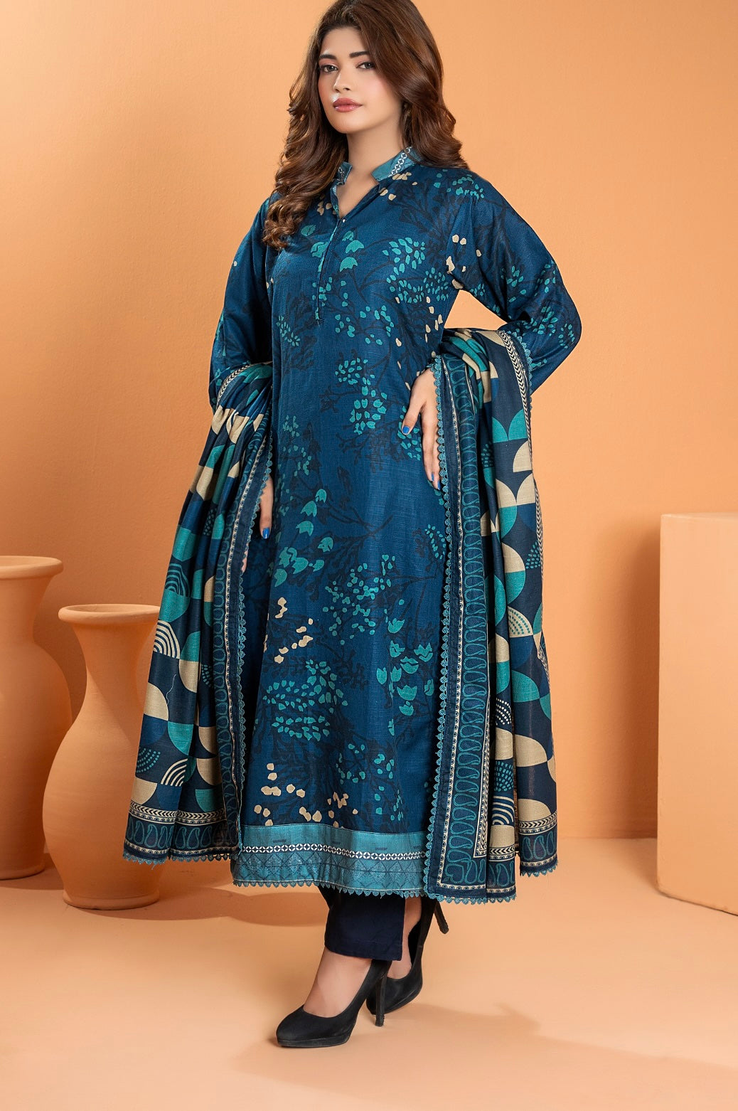 Unstiched 3-Pieces Digital Printed Lightweight Premium Khaddar|ZESH-7702