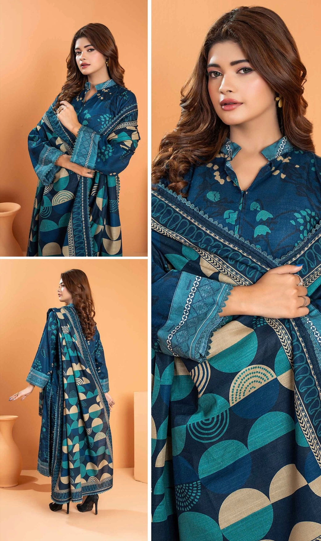 Unstiched 3-Pieces Digital Printed Lightweight Premium Khaddar|ZESH-7702