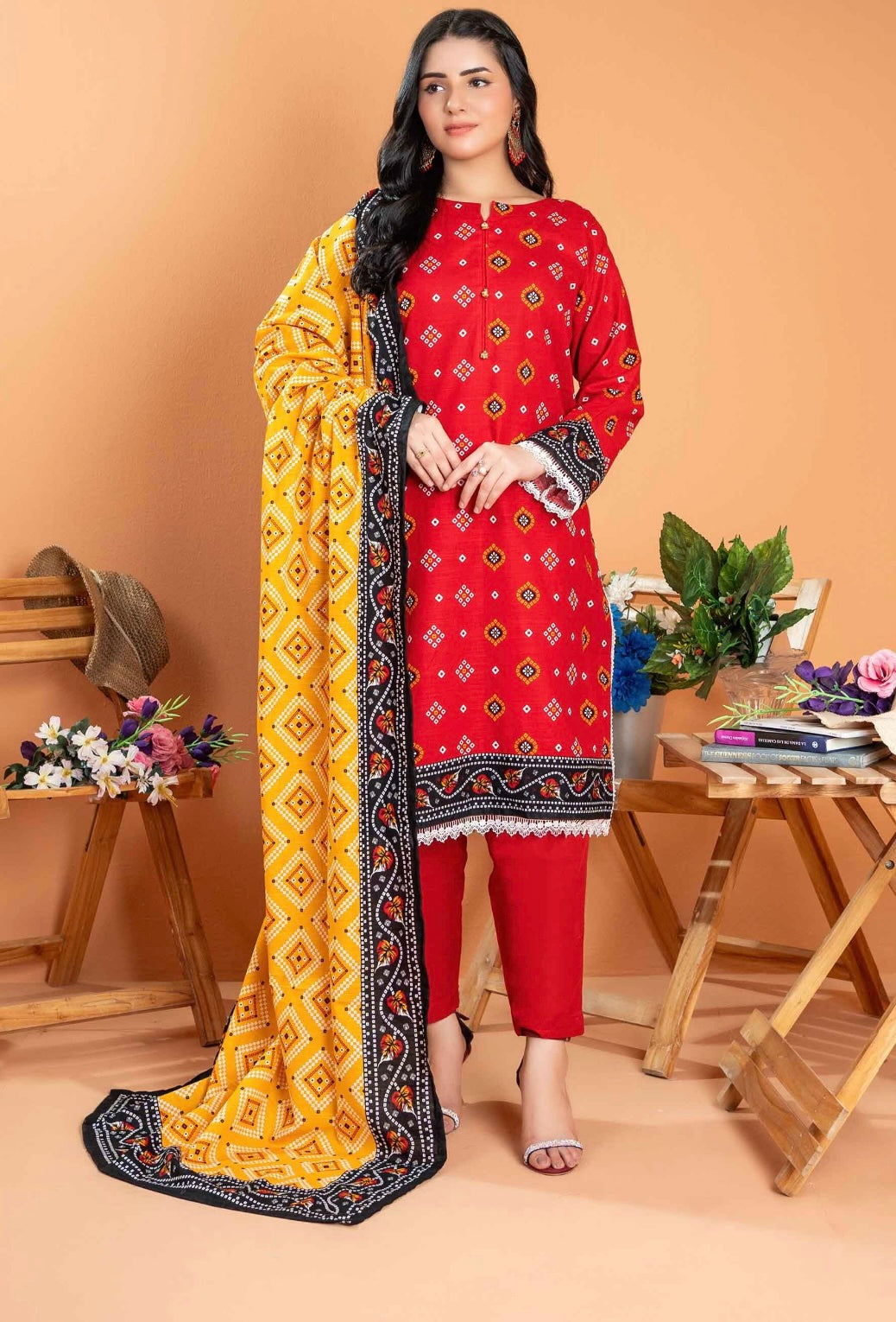 Unstiched 3-Pieces Digital Printed Lightweight Premium Khaddar|ZESH-7703