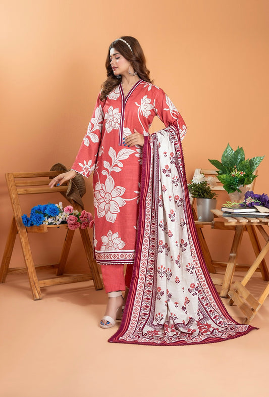 Unstiched 3-Pieces Digital Printed Lightweight Premium Khaddar|ZESH-7706