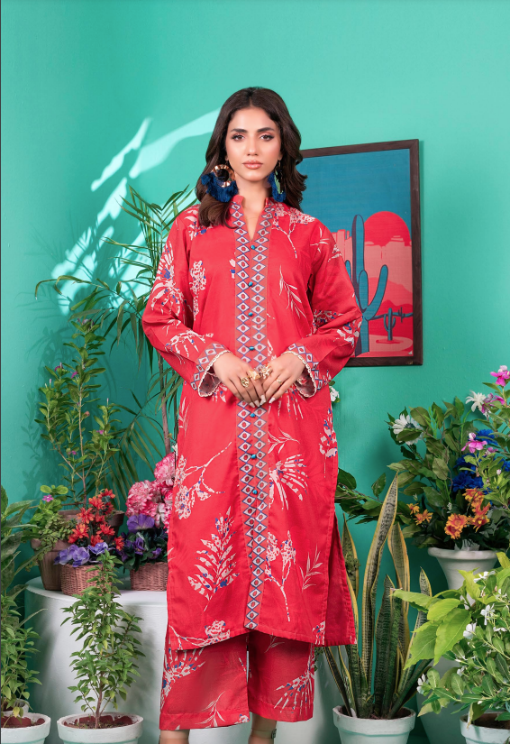 •	Unstitched 2-Pieces Digital Printed Premium High Quality Lawn |ZSH-1401