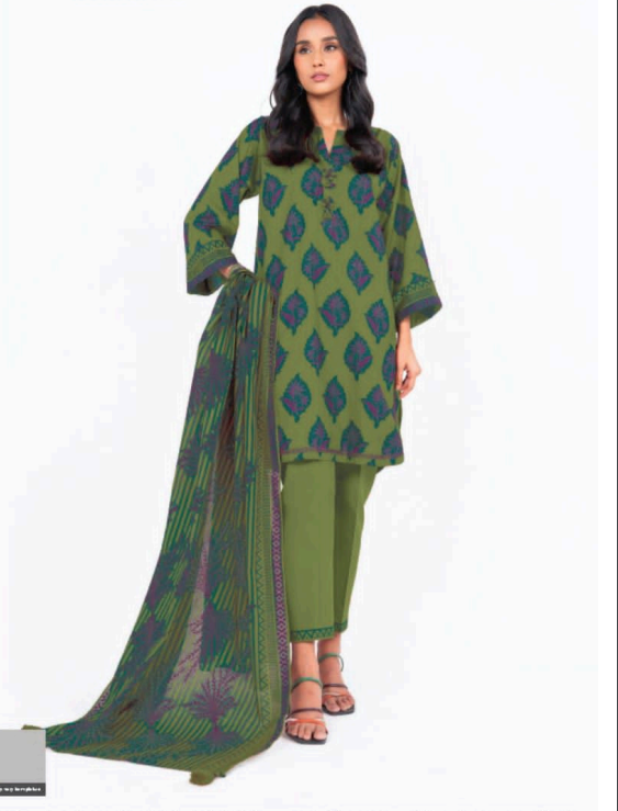 Unstitched 3-Pieces Digital Printed Premium Lawn |KRM-1045