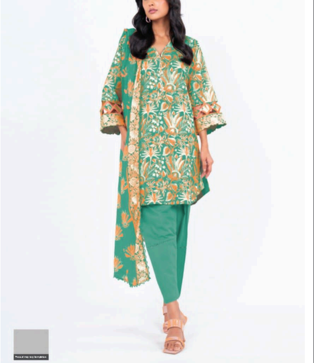 Unstitched 3-Pieces Digital Printed Premium Lawn |KRM-1047