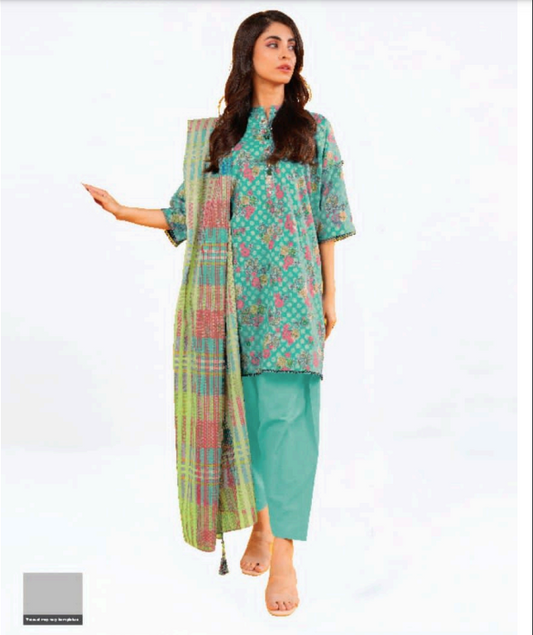 Unstitched 3-Pieces Digital Printed Premium Lawn |KRM-1031